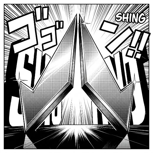 The mark drawn as a manga panel