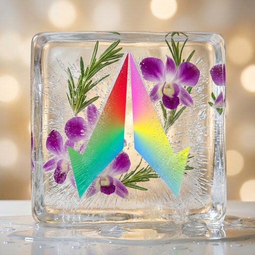 The mark frozen in a block of ice